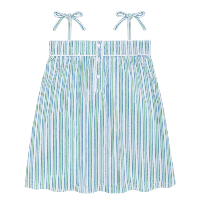 girls tamarin stripe french terry tie-strap dress