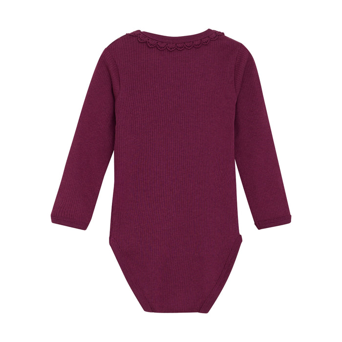 Minymo Rib Onesie - Raspberry Coulis-114052-5722 3M-Pumpkin Pie Kids Canada