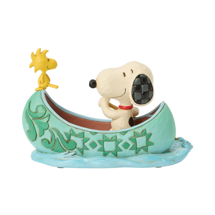 Peanuts by Jim Shore | Snoopy and Woodstock in Canoe | Figurine