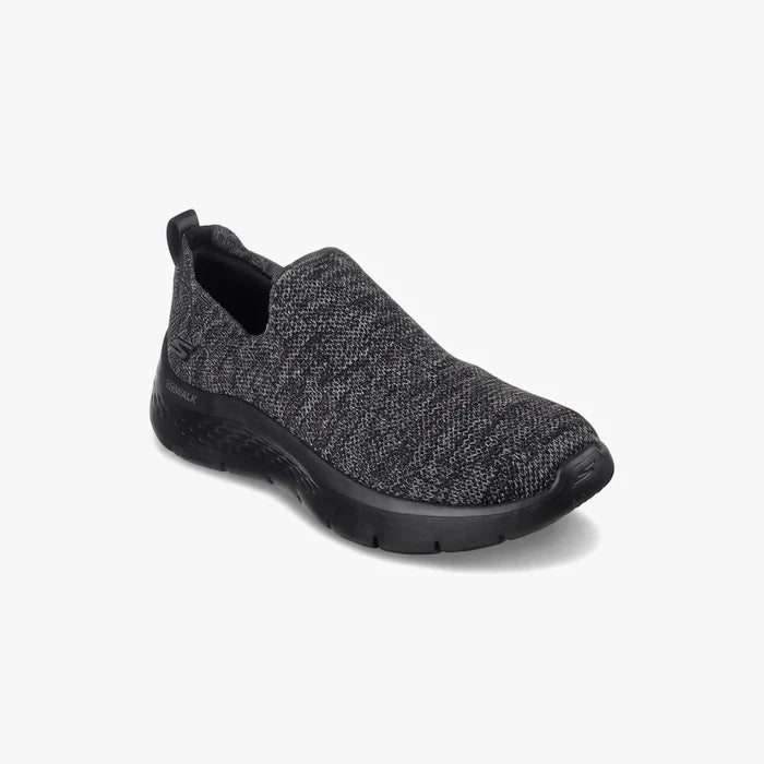 Skechers Womens Go Walk Flex Vella Slip On Shoe, black and grey knit upper with black sole, ideal for comfortable, easy