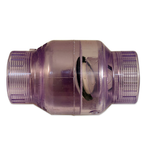 1 1/2" Clear Plastic Check Valve