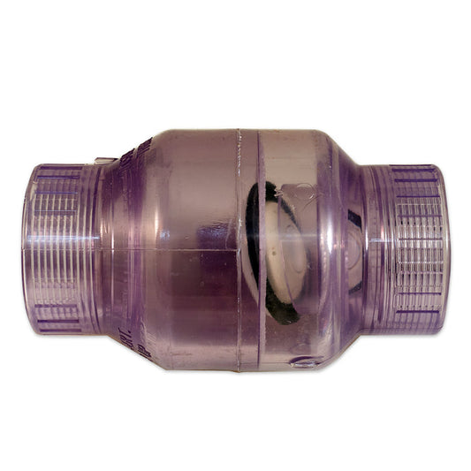 1 1/2" Clear Plastic Check Valve