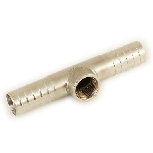 1" S.S. Mainline Tee (Bottom Piece w/1/2" Threaded Hole)
