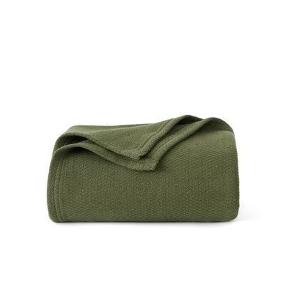 100% Cotton Herringbone Woven Blanket