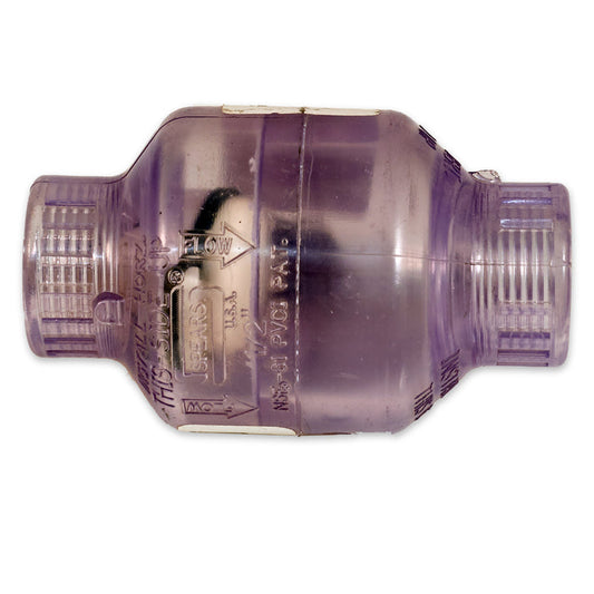 1/2" Clear Plastic Check Valve