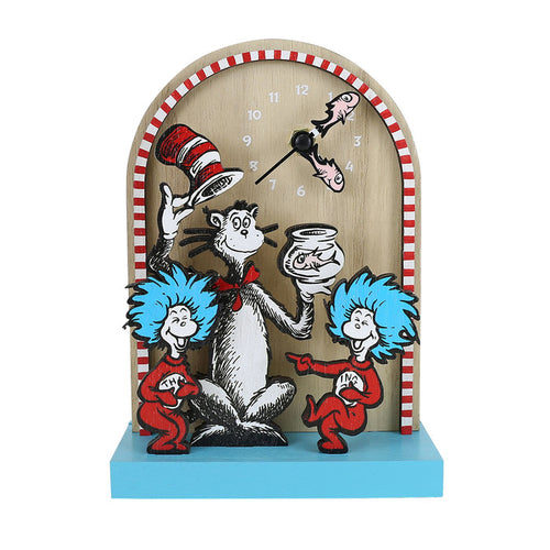 Allen Seuss | Cat in the Hat Desk Clock | Desk Clock Wood