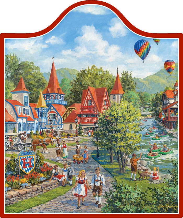Alpine Village Scene: Wall Trivet - ScandinavianGiftOutlet