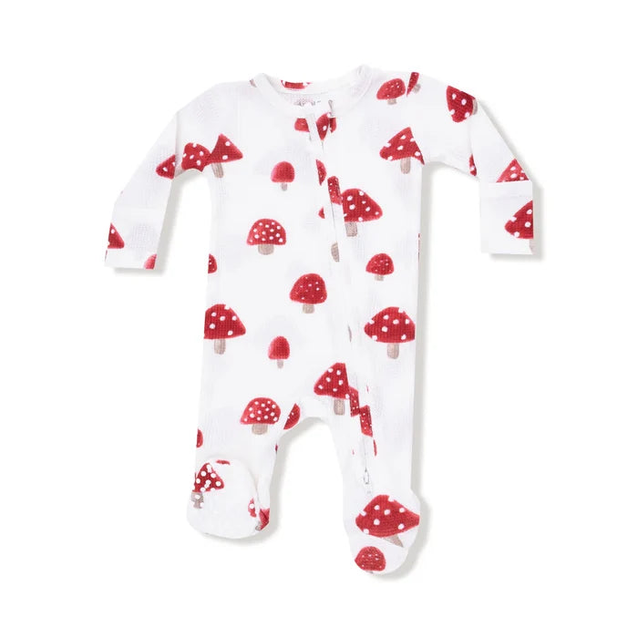 Angel Dear 2W Zipper Footie - Painterly Mushrooms-651-F25-PAM NB-Pumpkin Pie Kids Canada