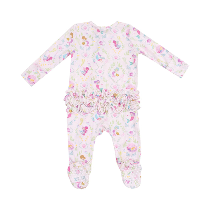 Angel Dear Ruffle Back Footie - Mermaids-653-S25-MER NB-Pumpkin Pie Kids Canada