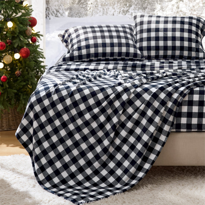 Plaid - Black/White / Queen