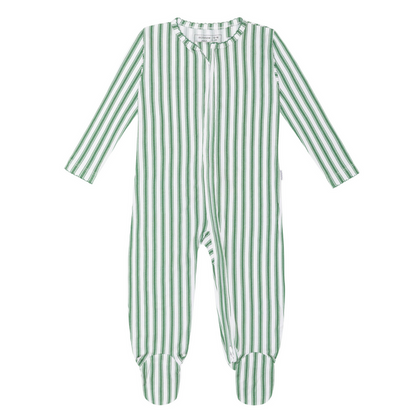 baby boxwood ticking stripe pima footie