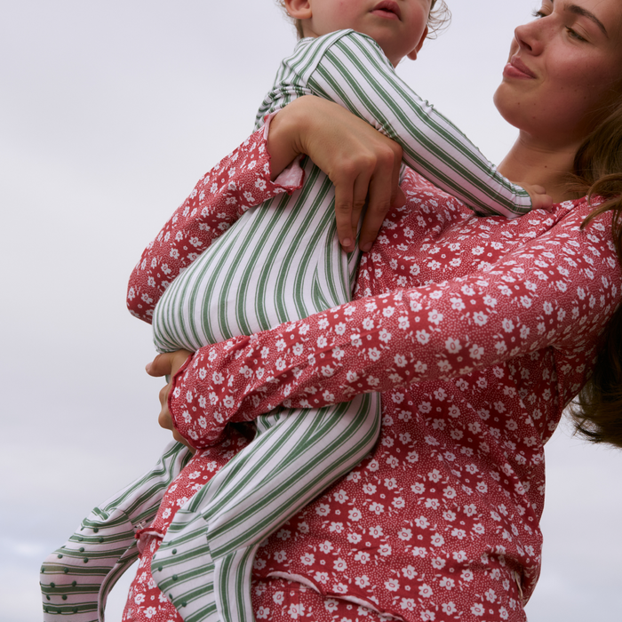baby boxwood ticking stripe pima footie