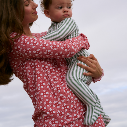 baby boxwood ticking stripe pima footie