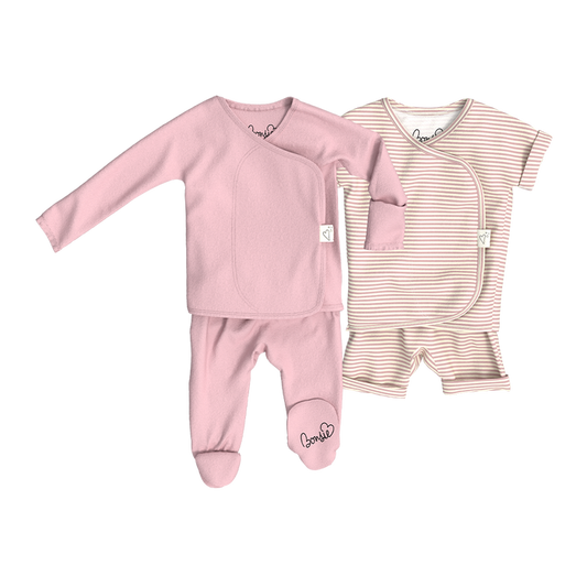Baby Bundle - Peony Footie + Berry Twist Romper