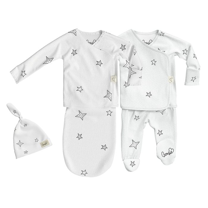 Baby Bundle - Stars Baby Bag Set + Footie