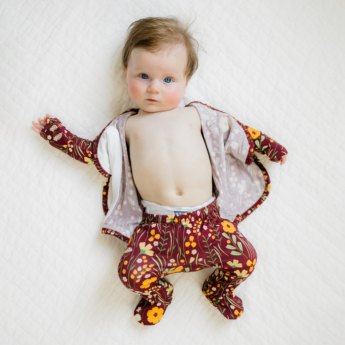 Baby Bundle Footie - Autumn Meadow + Mulberry