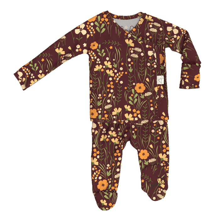 Baby Bundle Footie - Autumn Meadow + Mulberry