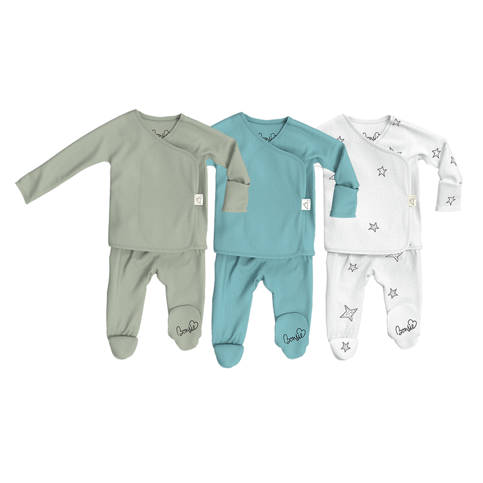 Baby Bundle Footie - Avocado, Ripple + Stars