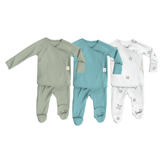 Baby Bundle Footie - Avocado, Ripple + Stars