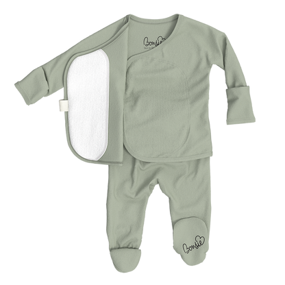 Baby Bundle Footie - Avocado, Ripple + Stars