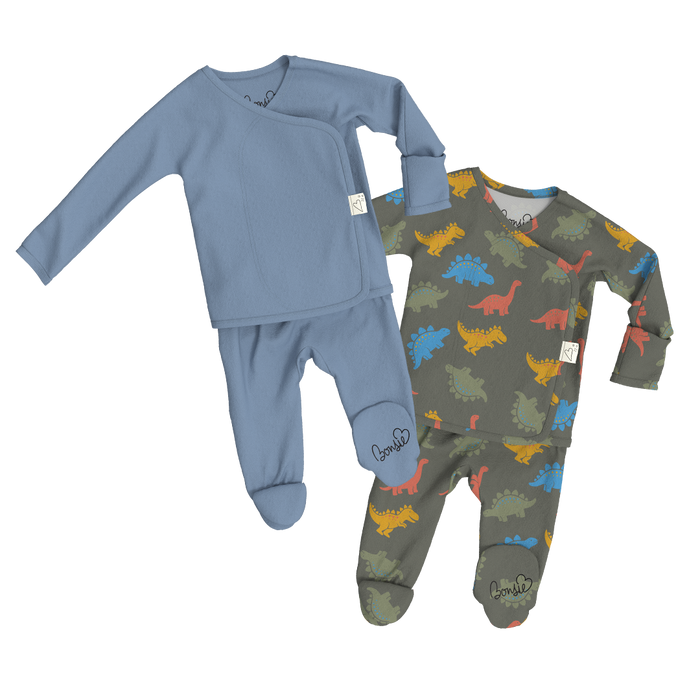 Baby Bundle Footie - Dusty Sky + Lil Stompers