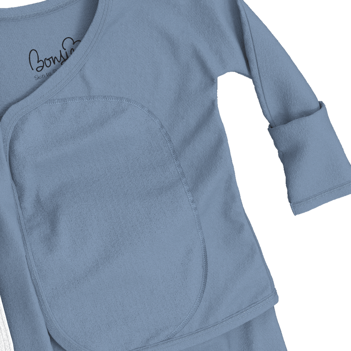 Baby Bundle Footie - Dusty Sky + Mulberry