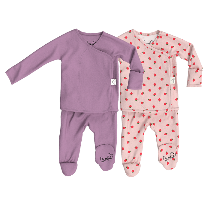 Baby Bundle Footie - Fig + Strawberries