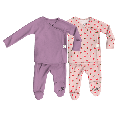 Baby Bundle Footie - Fig + Strawberries
