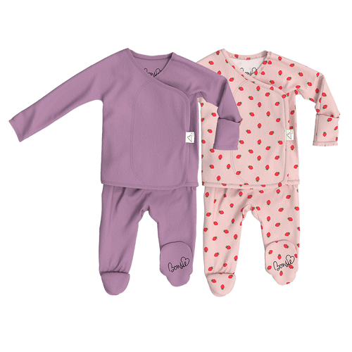 Baby Bundle Footie - Fig + Strawberries