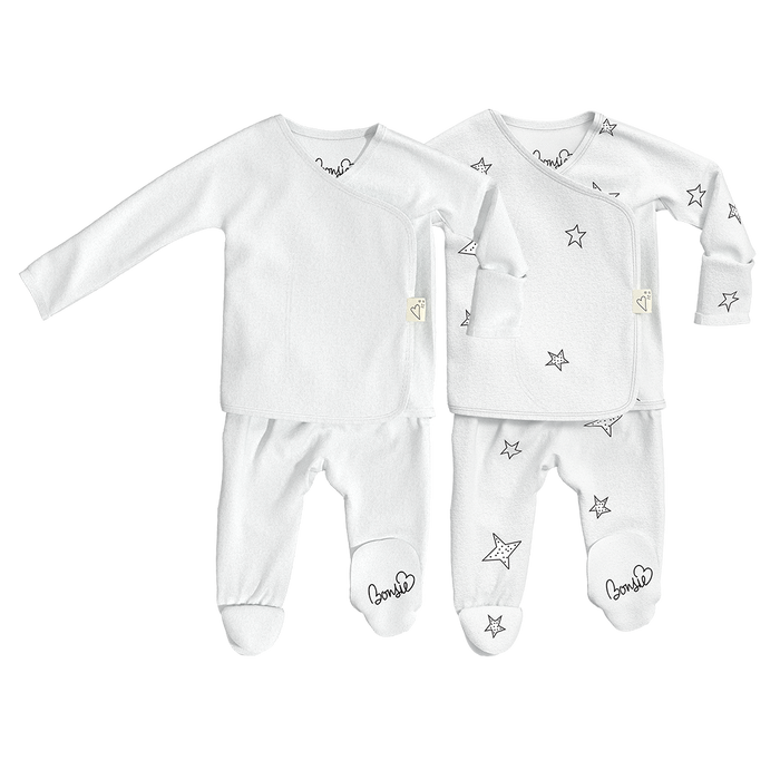 Baby Bundle Footie - Milk + Stars Twin Pack