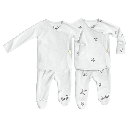 Baby Bundle Footie - Milk + Stars Twin Pack