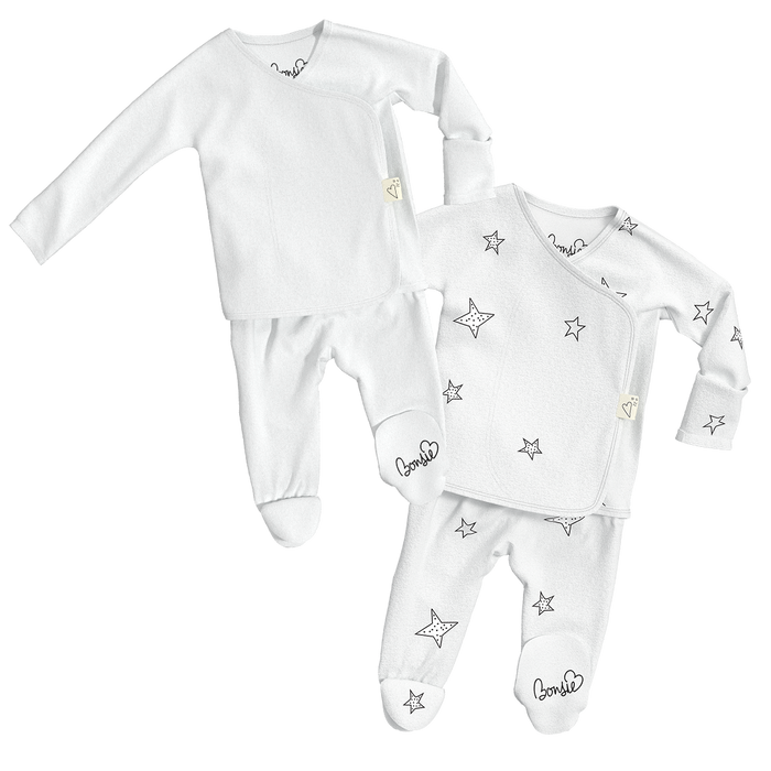 Baby Bundle Footie - Milk + Stars Twin Pack