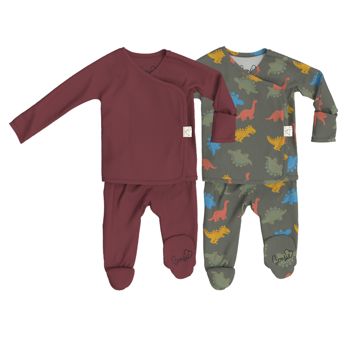 Baby Bundle Footie - Mulberry + Lil Stompers
