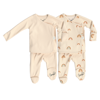 Baby Bundle Footie - Oat + Little Wishes