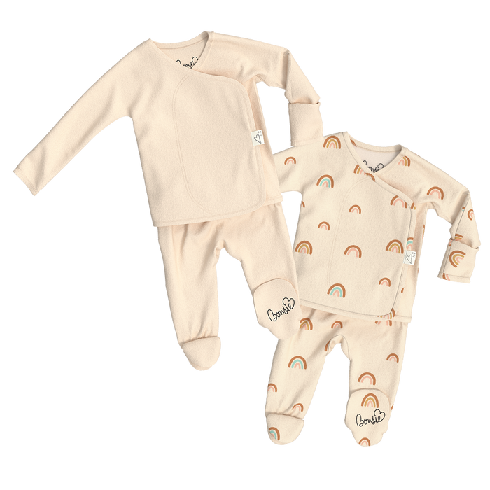 Baby Bundle Footie - Oat + Little Wishes