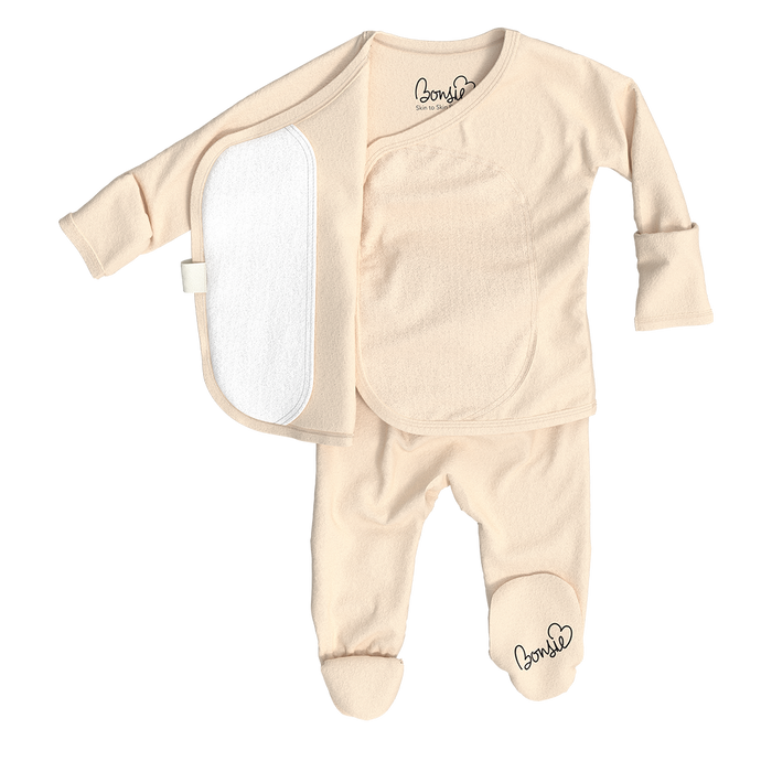 Baby Bundle Footie - Oat + Toffee Twist