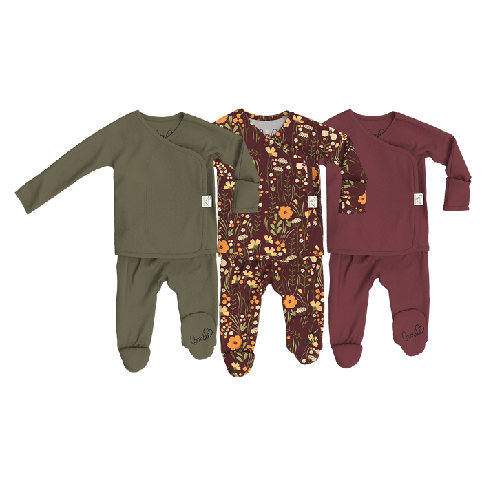 Baby Bundle Footie - Oliveyou, Autumn Meadow + Mulberry