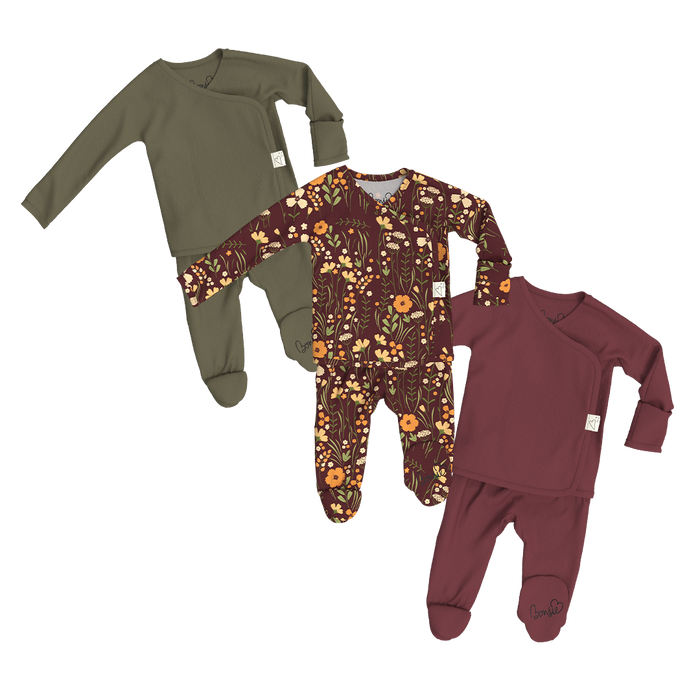 Baby Bundle Footie - Oliveyou, Autumn Meadow + Mulberry