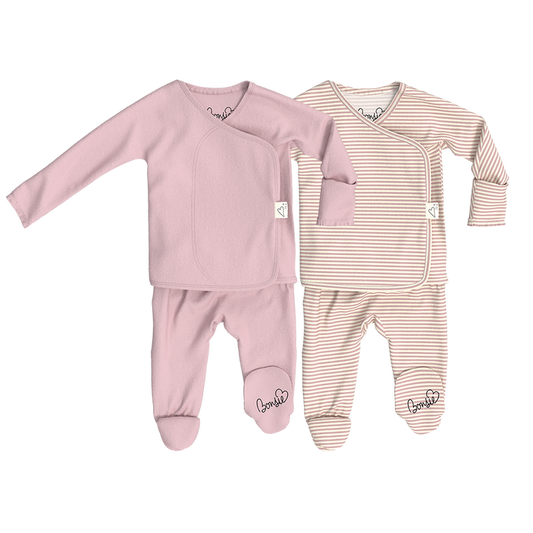 Baby Bundle Footie - Peony + Berry Twist