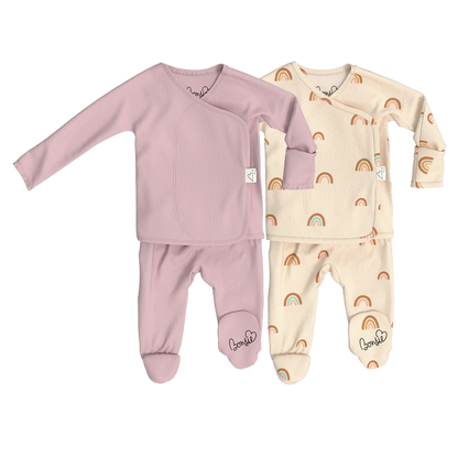 Baby Bundle Footie - Peony + Little Wishes