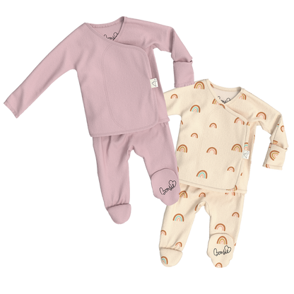 Baby Bundle Footie - Peony + Little Wishes