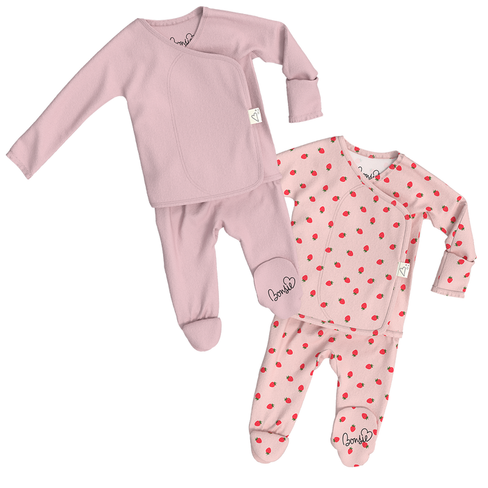 Baby Bundle Footie - Peony + Strawberries