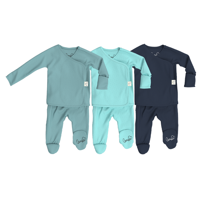 Baby Bundle Footie - Ripple, Tiny Tide + Midnight
