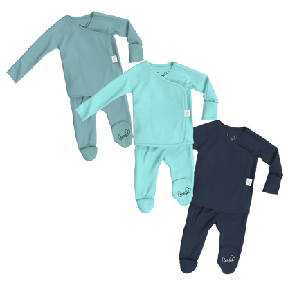 Baby Bundle Footie - Ripple, Tiny Tide + Midnight