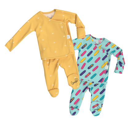 Baby Bundle Footie - Sunrise + Tiny Tricks