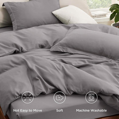 GentleSoft™ Brushed Microfiber Duvet Cover Sets With Fitted Sheet