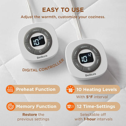 GentleSoft™ Brushed Polyester Microfiber Heated Mattress Pad