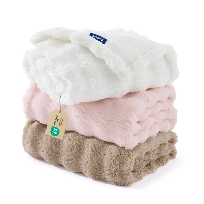 Bubble Fleece Pet Blanket Set