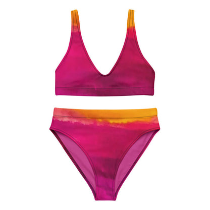 Burst of Pink Recycled high-waisted bikini