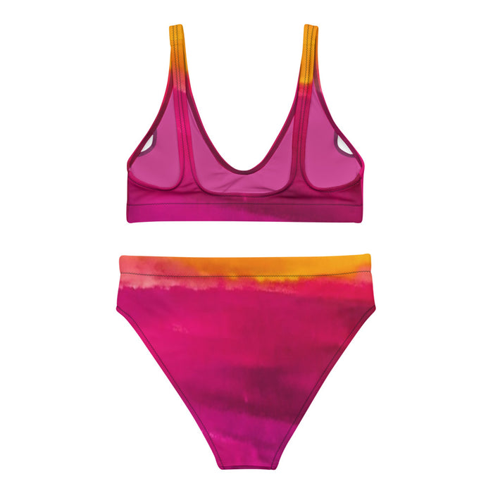 Burst of Pink Recycled high-waisted bikini